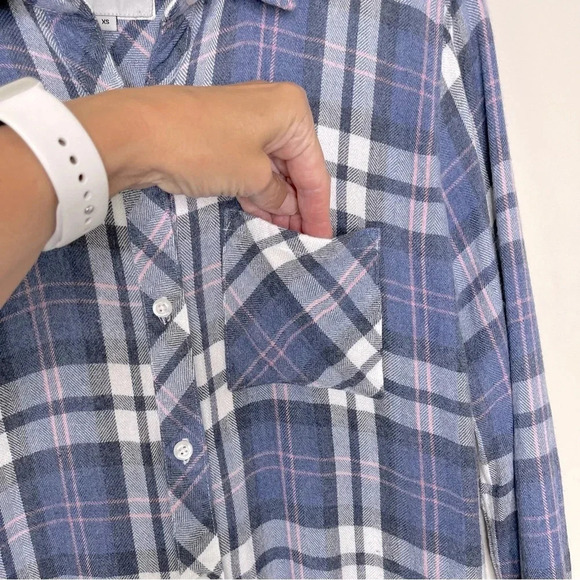 Rails Hunter Plaid Shirt Navy Candy White - Picture 5 of 12